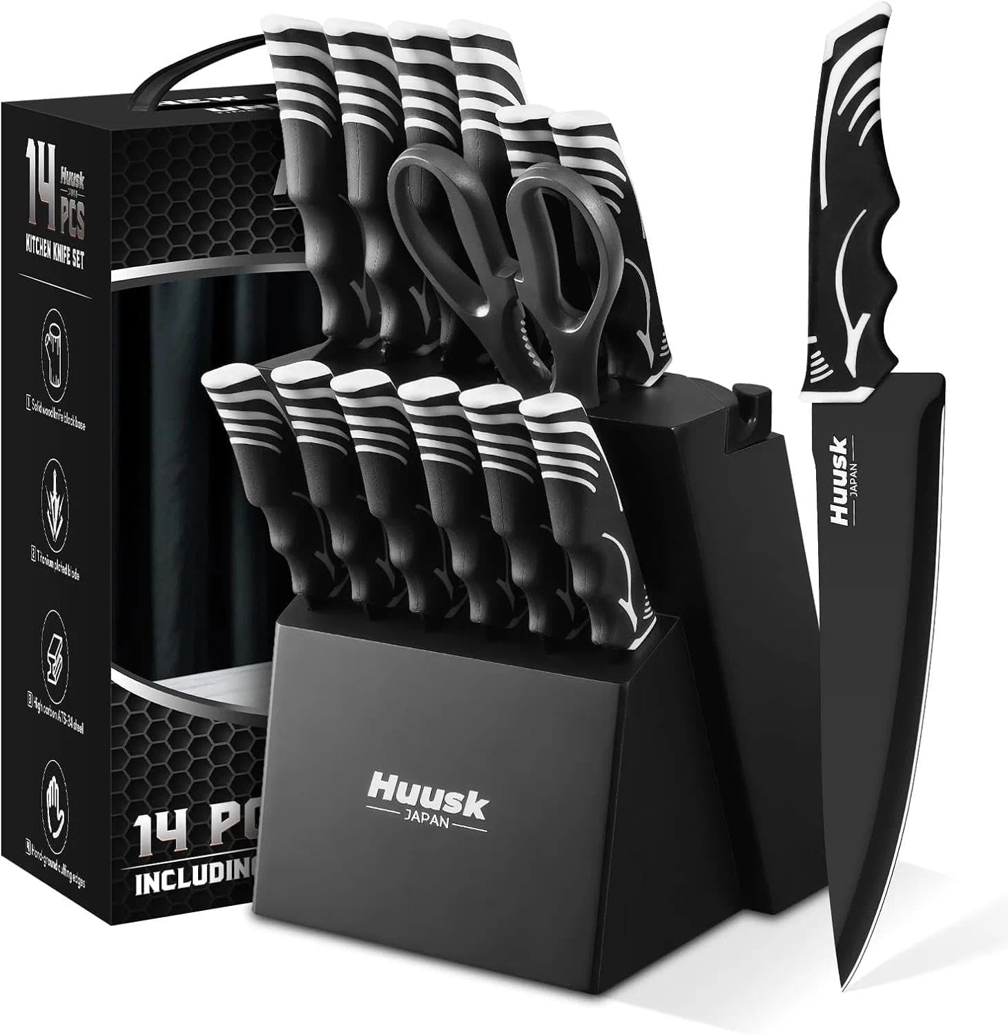 Huusk Knife Block Set with Sharpener
