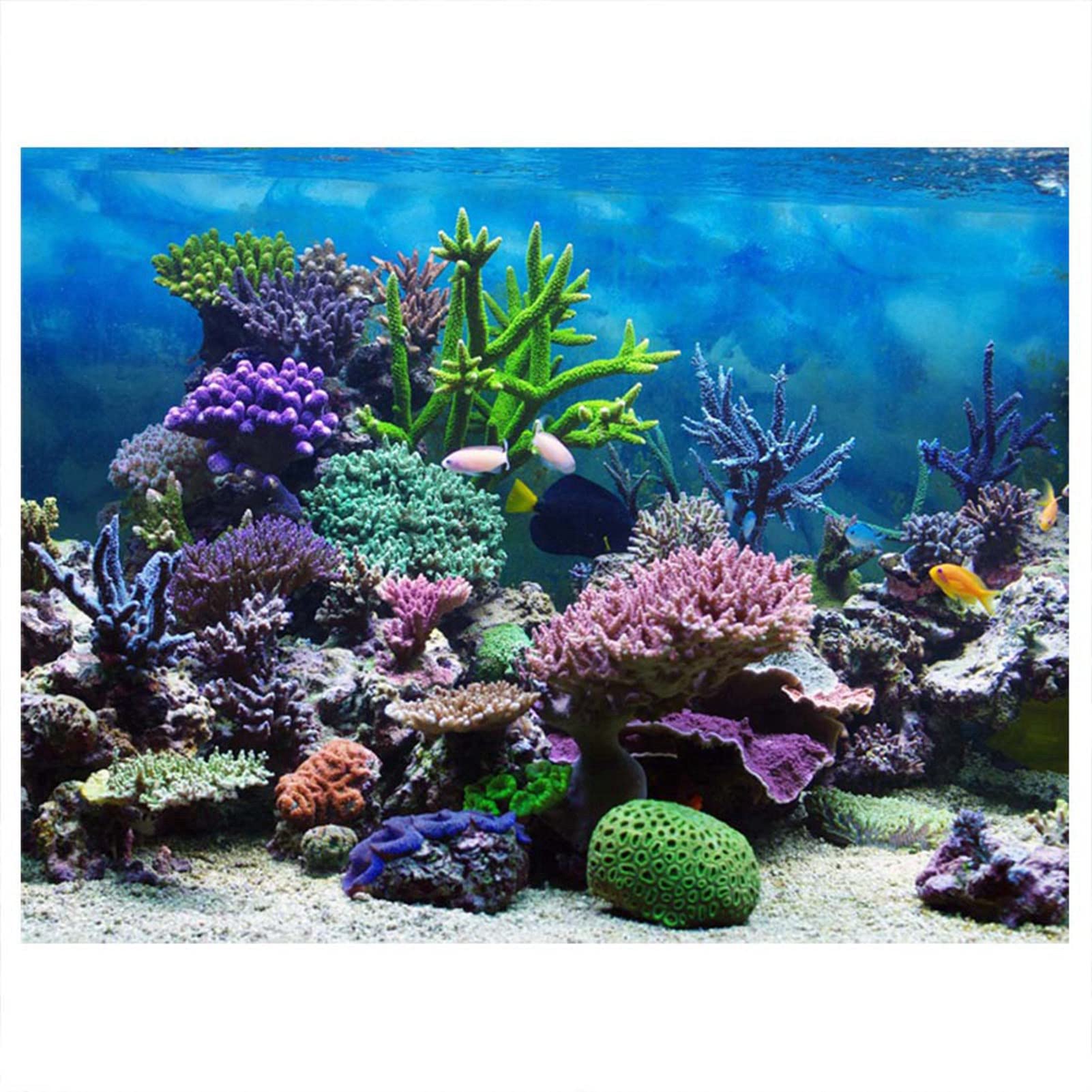 Joyzan Aquarium Background, 3D Fish Tank Decorations Pictures PVC Adhesive Poster Underwater Coral Cling Decals Sticker Wallpaper Decorative Pictures(122 * 61cm)