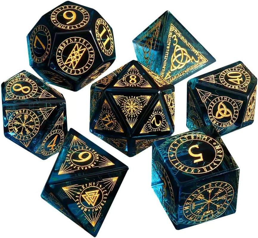 Multi Sided Dragon and Dungeon Game dice Board Game dice Running Ball Sieve Set, 7-Piece Set