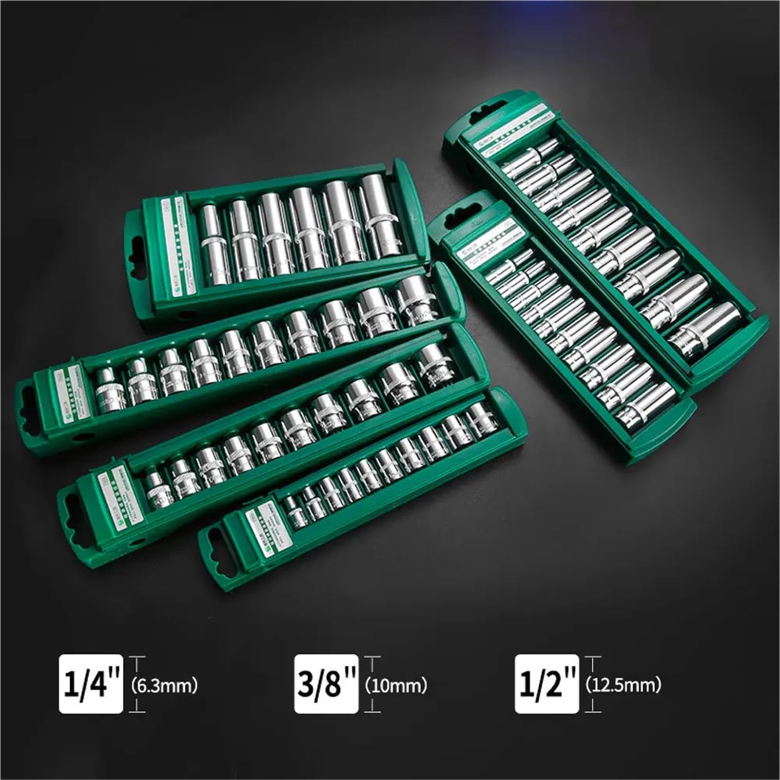 Zestaw kluczy nasadowych 1/4, 3/8, 1/2, narzędzie z grzechotką z uchwytem, 1 szt. (krótkie 10 szt. 6,35 mm)