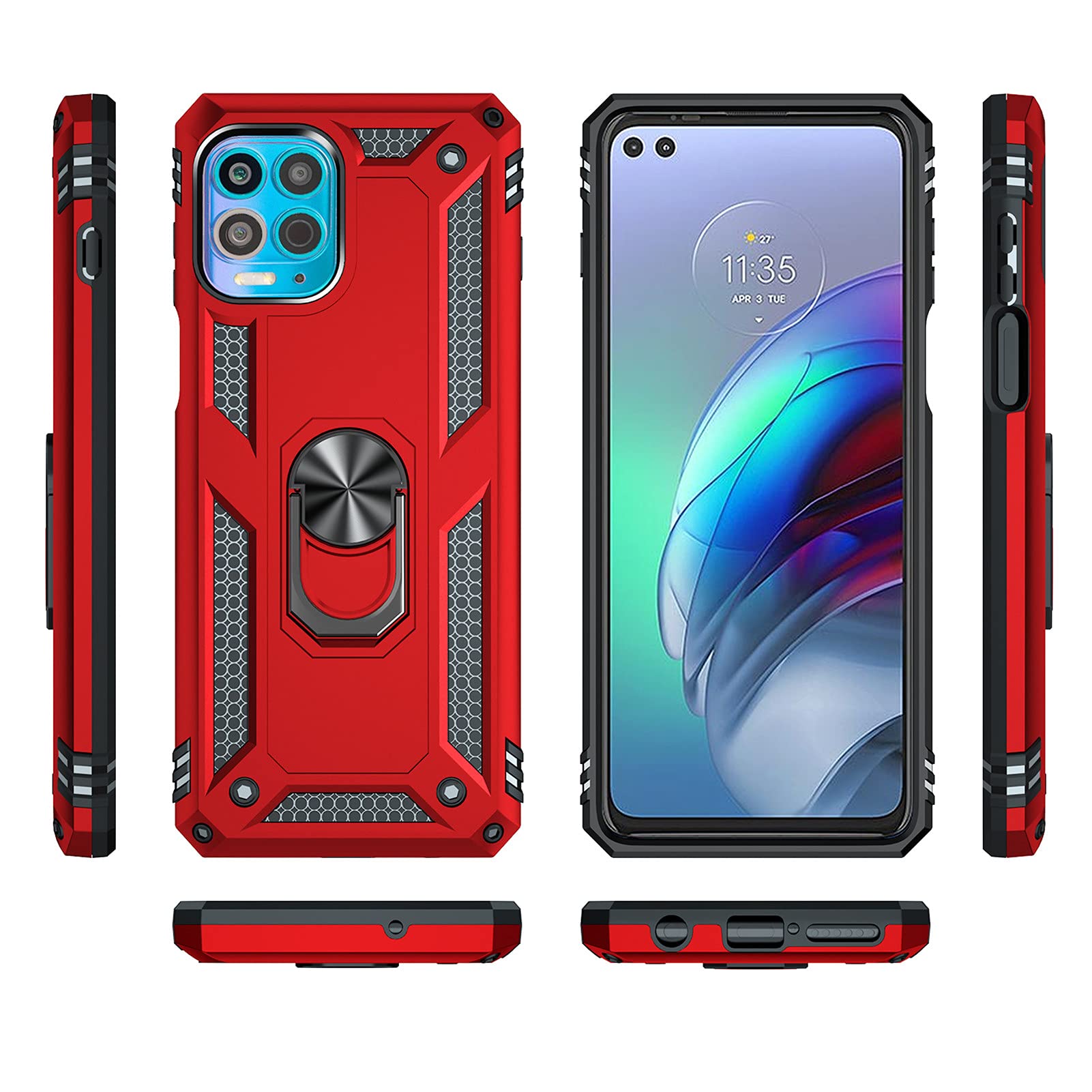 Case for Motorola Moto G10 protective case, Slim Military Grade Car Holder Shockproof Anti-Drop Built-in Ring Holder Magnetic Kickstand Protective Cover