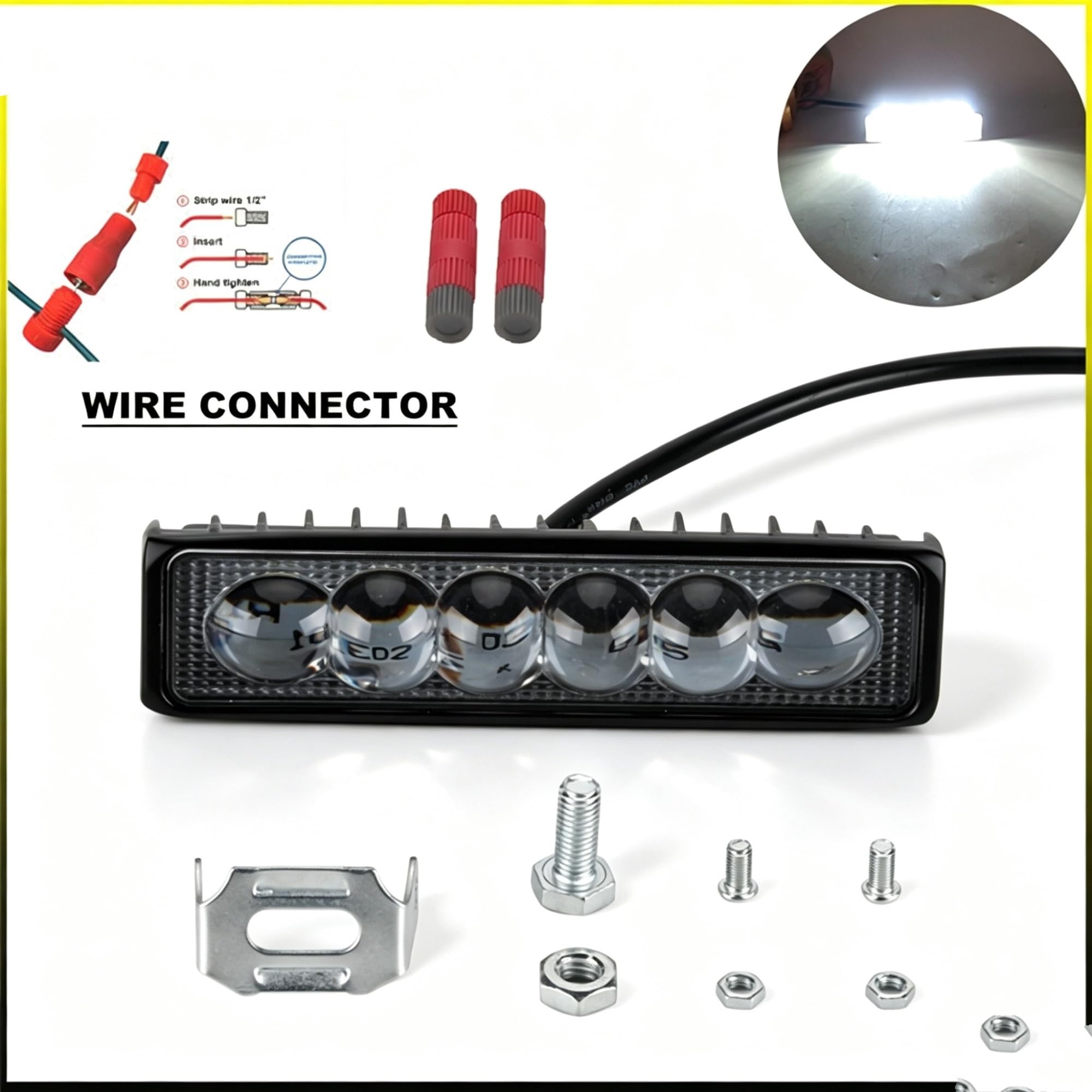 Faro Moto Per Dyna Per Softail Per Fat Bob LED Fendinebbia | Barra luminosa a LED 6" Faretto 18 Watt Luce marcia diurna Fendinebbia ausiliario per Street Bob per Low Rider