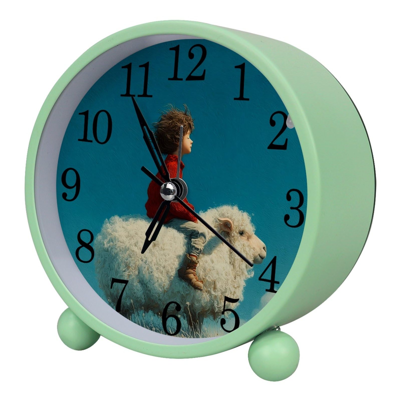 etoenbrc Watercolor Butterfly Silent Analog Alarm Clock Small Battery Operated Clock Slient Plastic Table Clock for Living Room Bedroom Color58