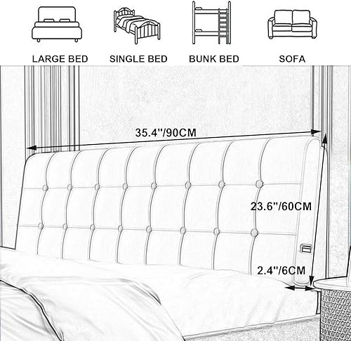 Miniatura 7 de Almohada rectangular de lectura con respaldo de cuña grande, cojín extraíble para dormitorio, banco de cama, C, sin cabecera, tamaño King, 70.8