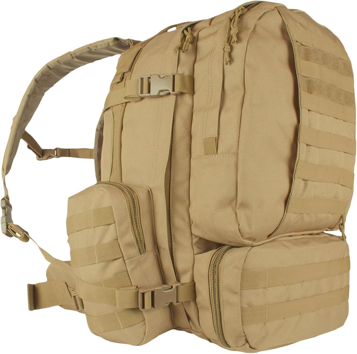 FOX OUTDOOR PRODUCTS Advanced 3-Day Combat Pack | 69L Tactical Backpack w/Dual Hydration Ports, Compression Straps & Storage