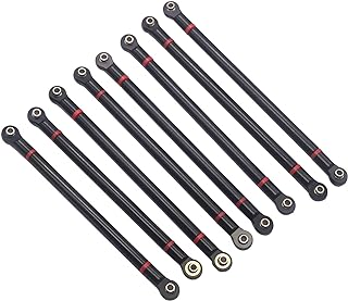 8Pcs Vgoohobby Aluminum Alloy Link Rod Chassis Linkage 313mm Wheelbase Compatible with Axial SCX10 90046 90047 Crawler Car