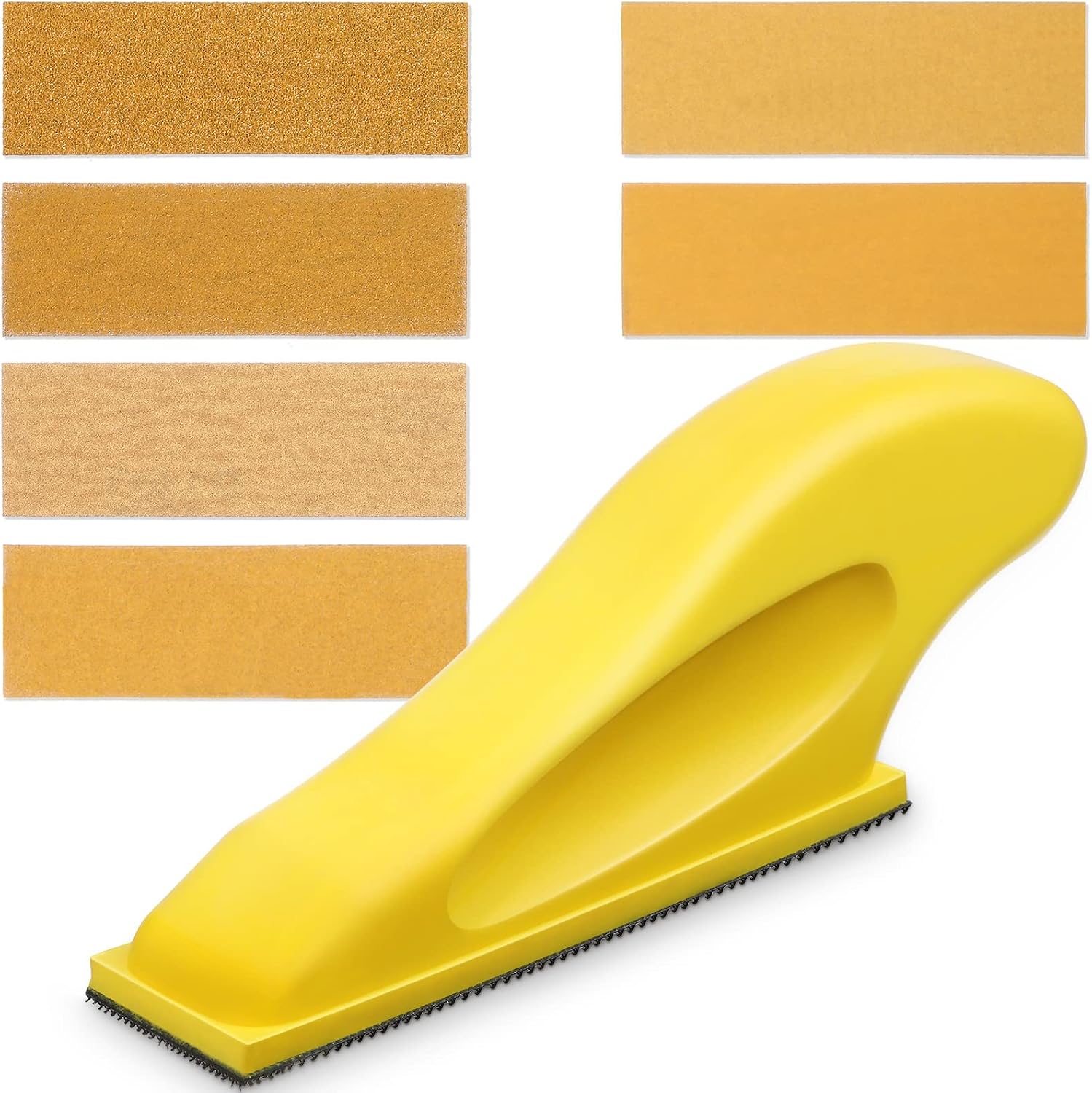 BBTO Micro Sander Kit 3.5x1 Inch Mini for Small Projects, Detail Handle Sanding Tools, 120 Sheets Sandpaper Wood P80, P120, P180, P240, P400, P600 DIY Handicrafts Polishing