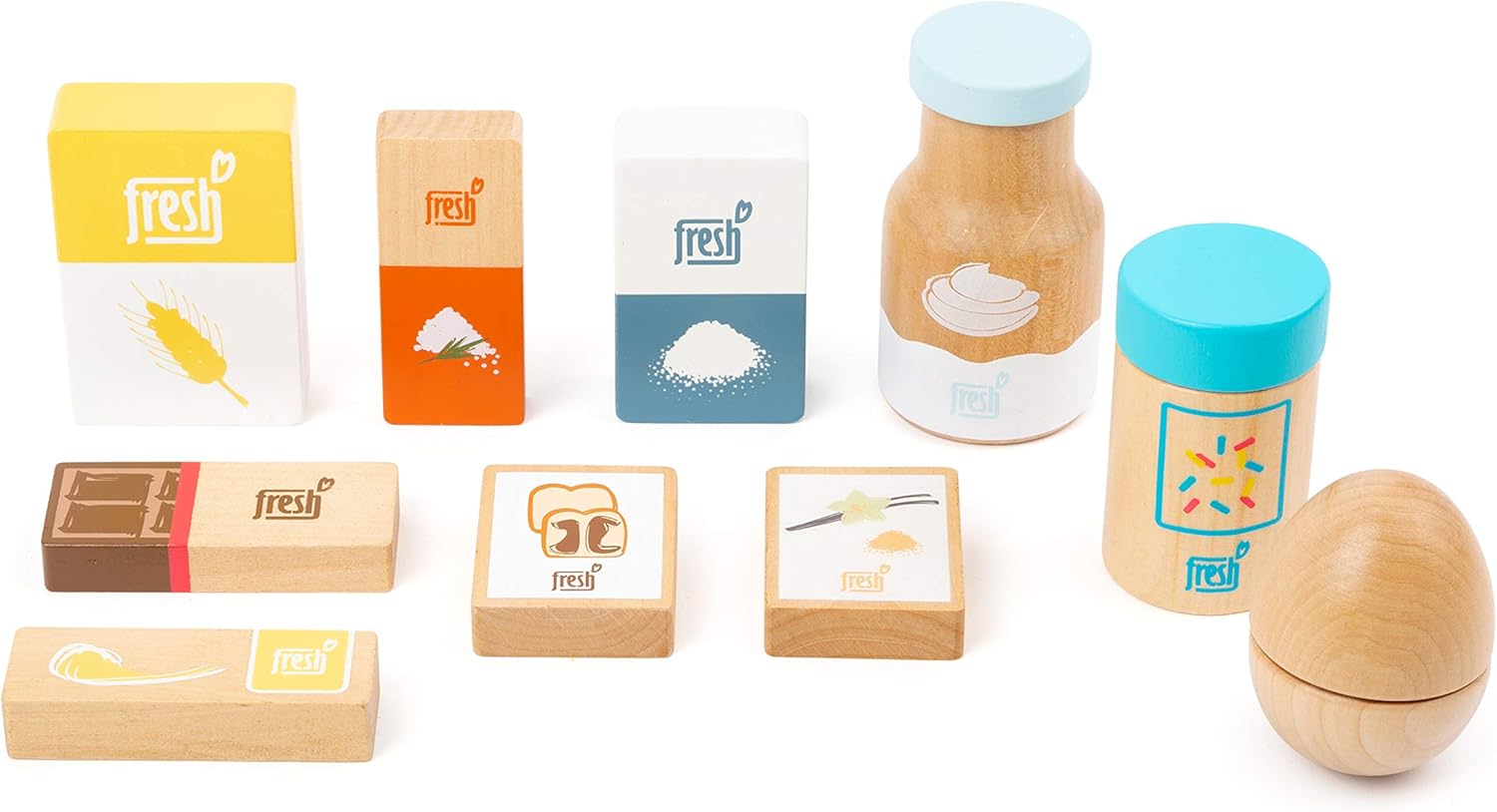 Small Foot Wooden Toys - Baking Ingredients Playset, Multicolored