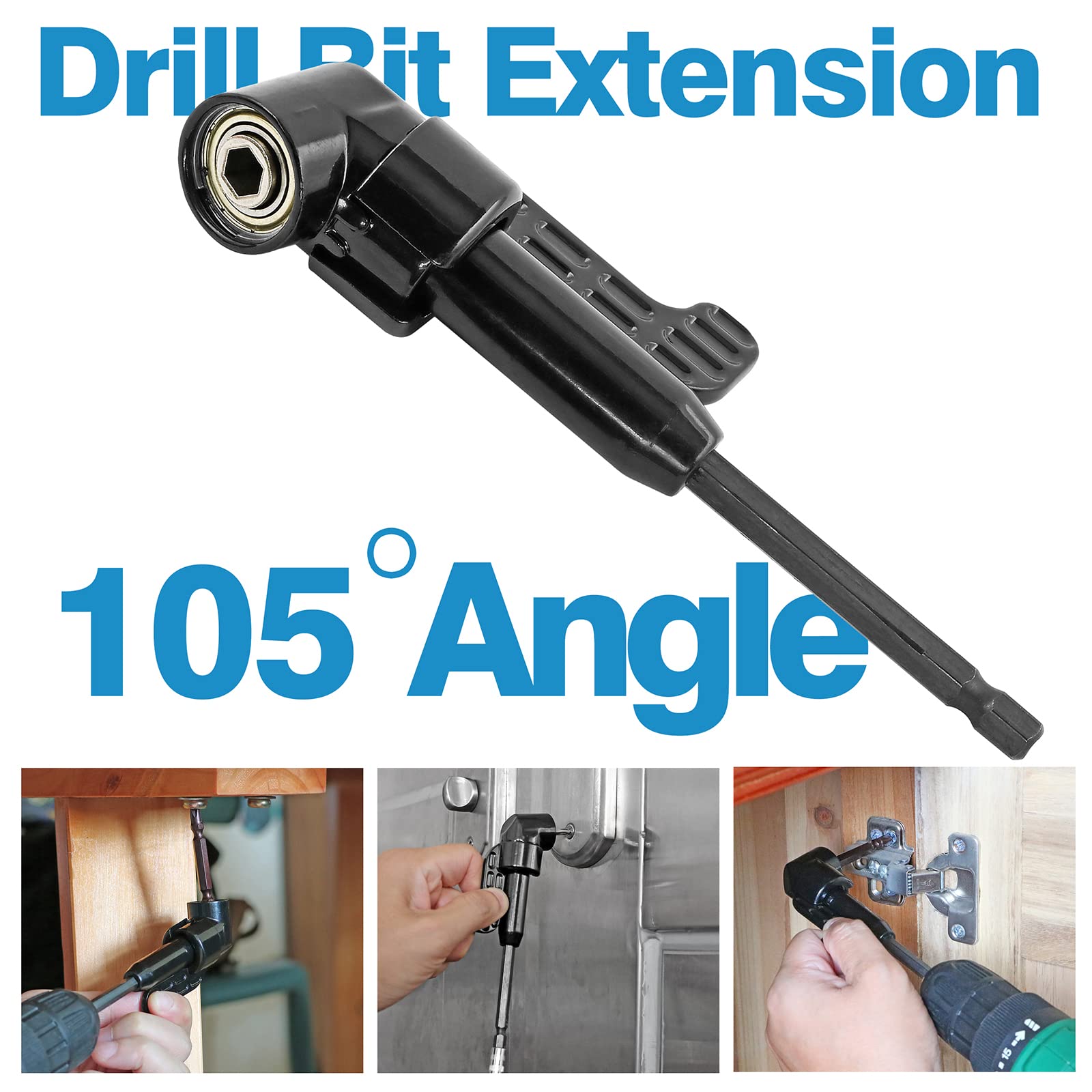 Snapklik.com : Jamiikury Black 105 Degree Right Angle Drill Bit Holder