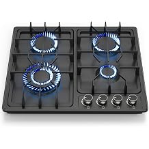 FVBADE 24inch 4 Burners Gas Cooktop Stainless Steel Built-in Gas Stove with NG/LPG Convertible Dual Fuel with Thermocouple Protection for Kitchen,Outdoor, Camping, RV