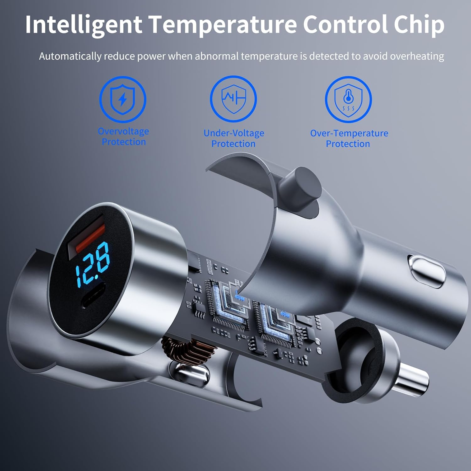 3 in 1 Starlink Mini Car Power Cable with Cigarette Lighter Adapter |10FT/3M 12V-24V Car DC Charging Cord with Digital Display USB C PD 30W and USB A 30W Ports for Trucks, Cars,RV,Yacht