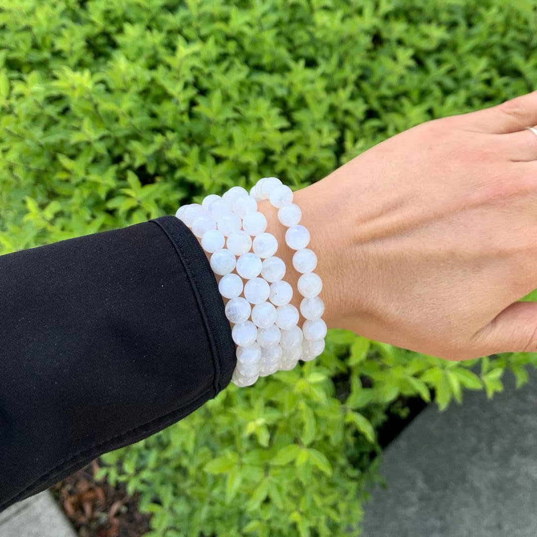 Adabele 1pc Natural Stretch Gemstone Bracelet 8mm (0.31") Bead 7 Inch to 8.5 inch Healing Crystal Energy Quartz Chakra Jewelry Women Unisex Birthday Gift