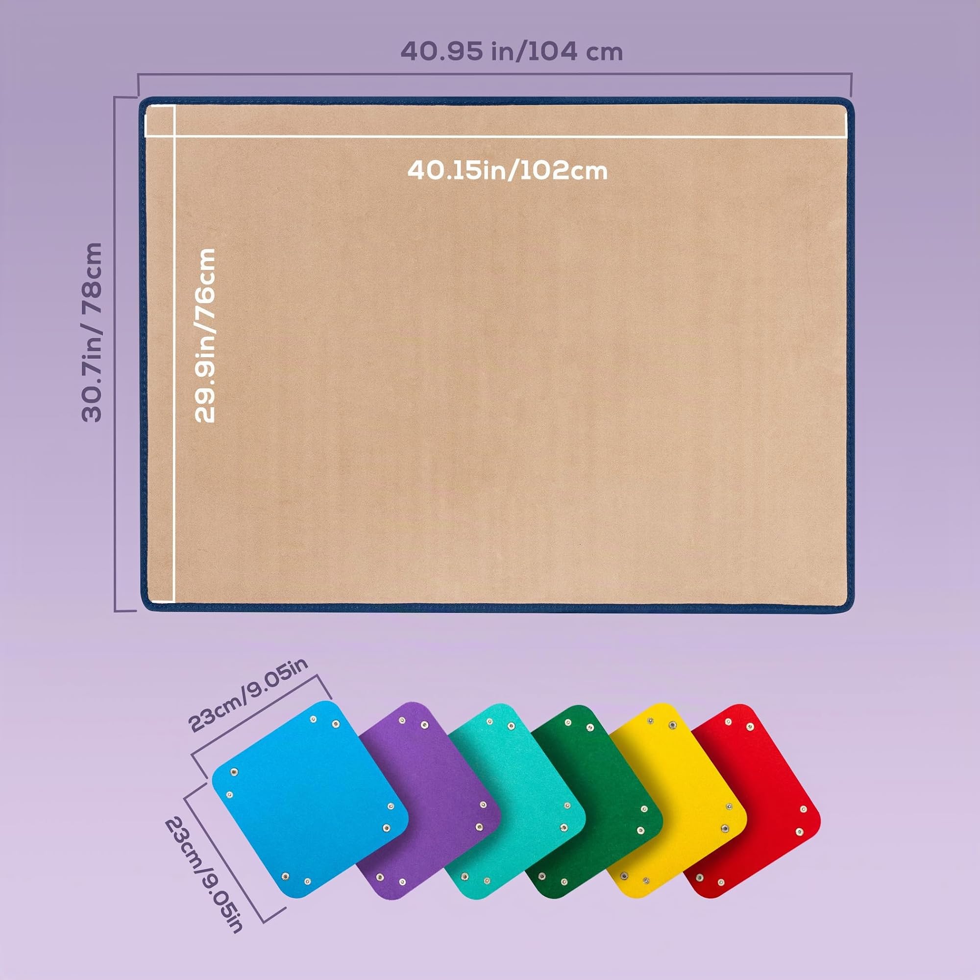 Tektalk Planche de puzzle pliable avec 6 plateaux de tri des couleurs, tapis de puzzle portable avec housse anti-poussière pour économiser le rangement, surface antidérapante, jusqu'à 2 000 pièces
