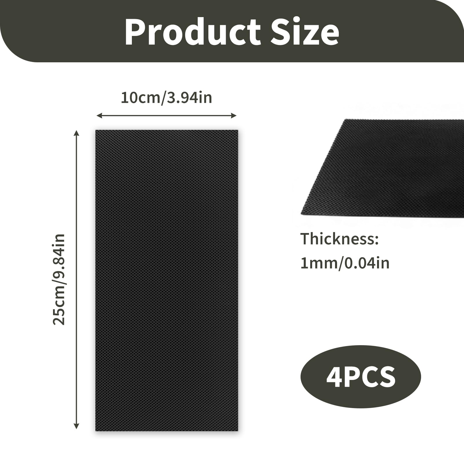 4 Piezas Plantilla Antideslizante para Zapatos, Protectores para Suelas de Zapatos Recortables, Suela Antideslizante Autoadhesiva para Tacones Botas de Cuero Sandalias, Reducción de Ruido Negro — view 2