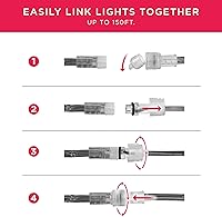 Vista 6 de UltraPro 67121 - Cuerda de luces LED, 50 pies, color negro ahumado de alta calidad, luz blanca fría de 5000 K, interiorexterior, discreta, elegante