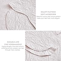 Vista 4 de Colcha extragrande King de 128 x 120 extra ancha, cubierta de cama ligera ultrasónica, patrón Paisley, reversible, 5 piezas, 100% microfibra, gris