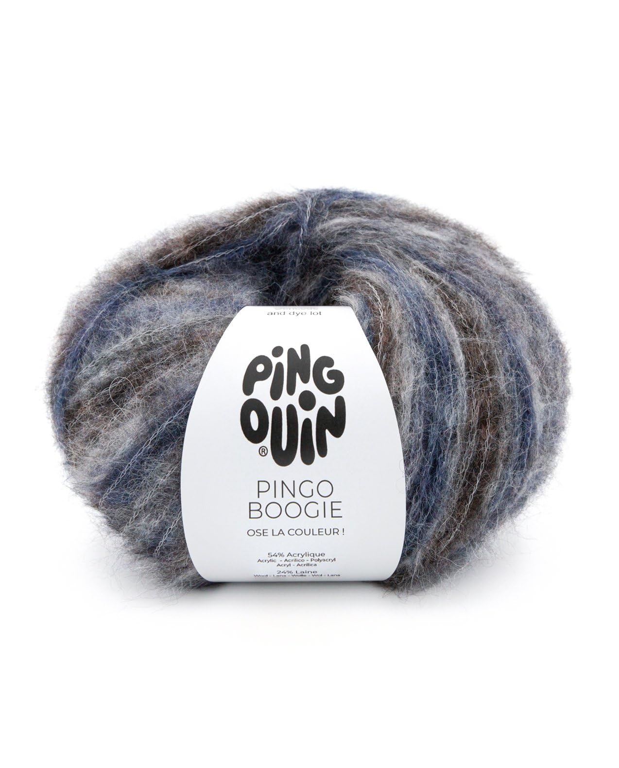 Pingouin - Pelote de Laine PINGO Boogie - Laine à Tricoter - 24% Laine,​54% Acrylique,​22% Polyamide - Aiguille n°6 - Couleur Rock