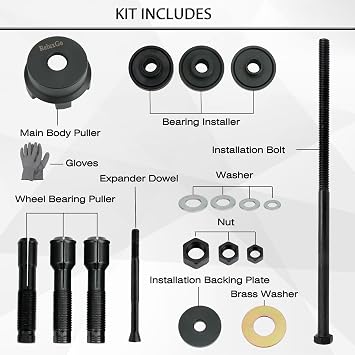 ReluxGo Wheel Bearing Puller Removal Motorcycle Tool Kit for Harley Davidson, Wheel Bearing Removal and Installation Tool for 3/4 1 25mm Bearings for Hogs from 2000, Wheel Bearing Press (Blue)