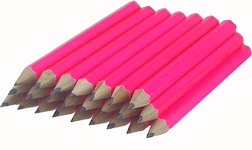 ezpencils - Barril de golf rosa neón (1/2 lápiz - lápices Pew) Lápices hexagonales sin borrador - 48 paquetes - Sin borrador - # 2 HB plomo -