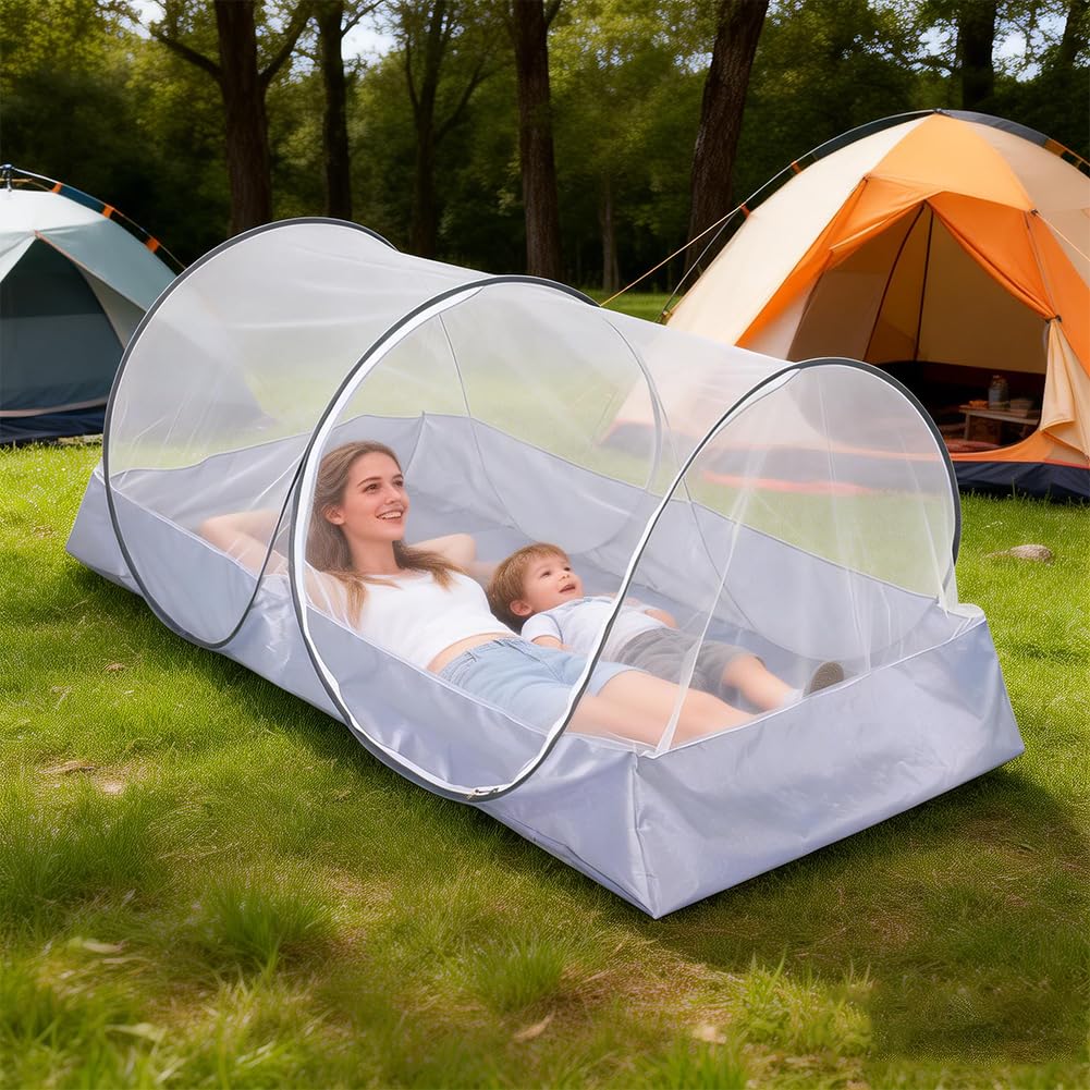 Zanzariera pop-up, 200 x 100 x 73 cm, pieghevole, da campeggio, da viaggio, per casa, all'aperto, campeggio, facile da riporre e trasportare