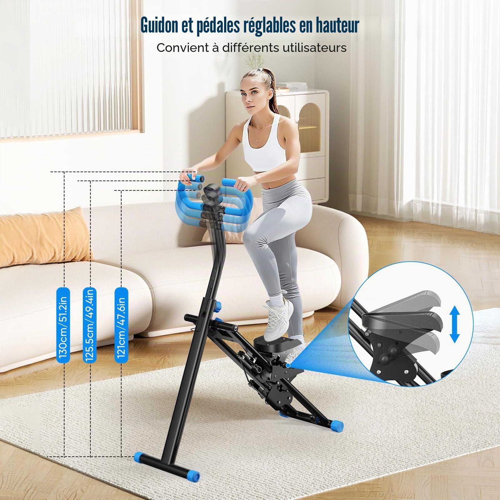 Stepper 2025 pour exercices de gym à domicile, machine d'escalade verticale avec résistance réglable à 3 niveaux, entraînement croisé avec écran LCD, pédale portable pliable, guidon