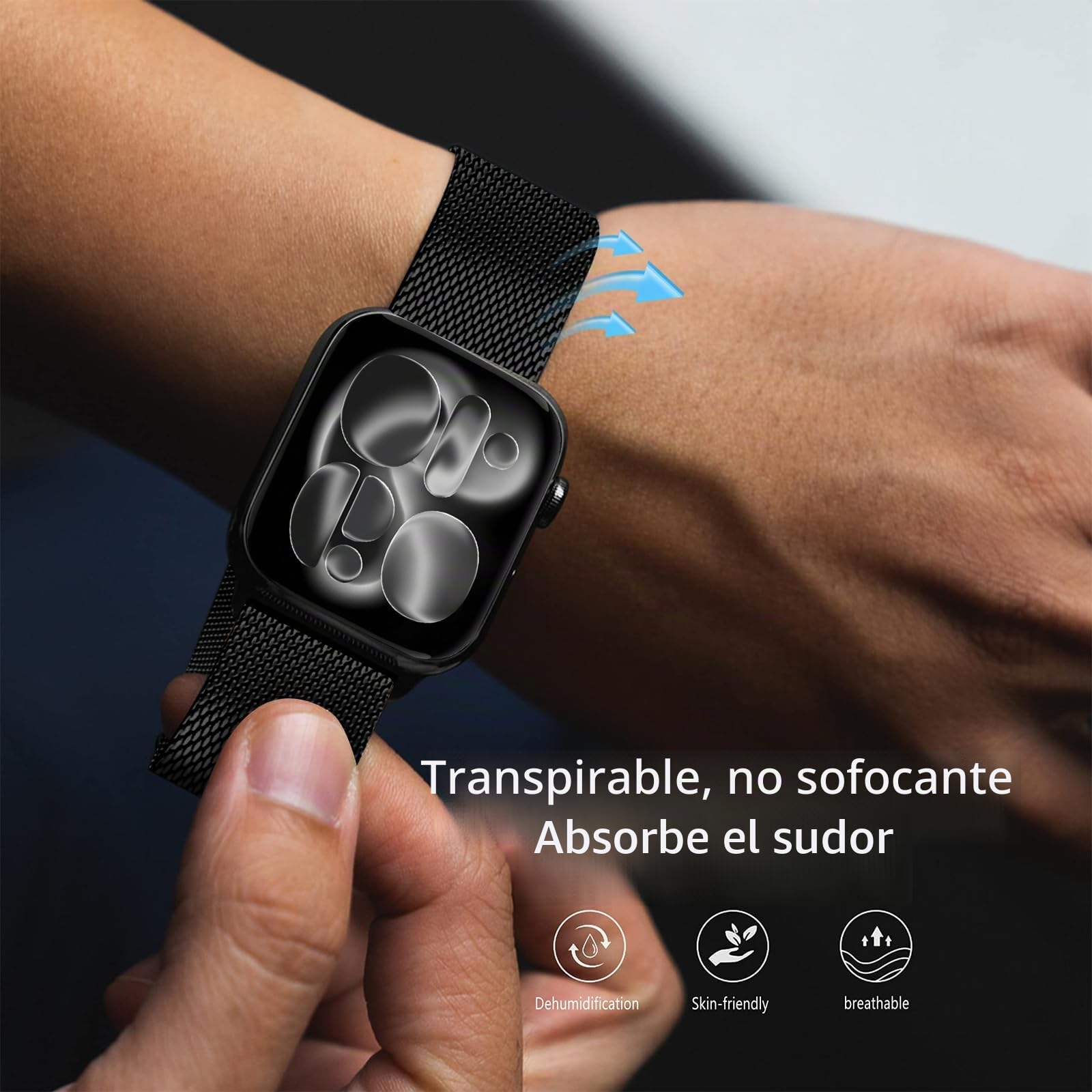 Titanio Correa Compatible con Apple Watch Ultra 3 49mm 46mm 45mm 44mm 42mm Avanzado Titanio Milanese Ajustable Reemplazar Correa para iWatch Ultra 2/SE3/SE2/SE Series 11 10 9 8 7 6 5 4 3 2 1