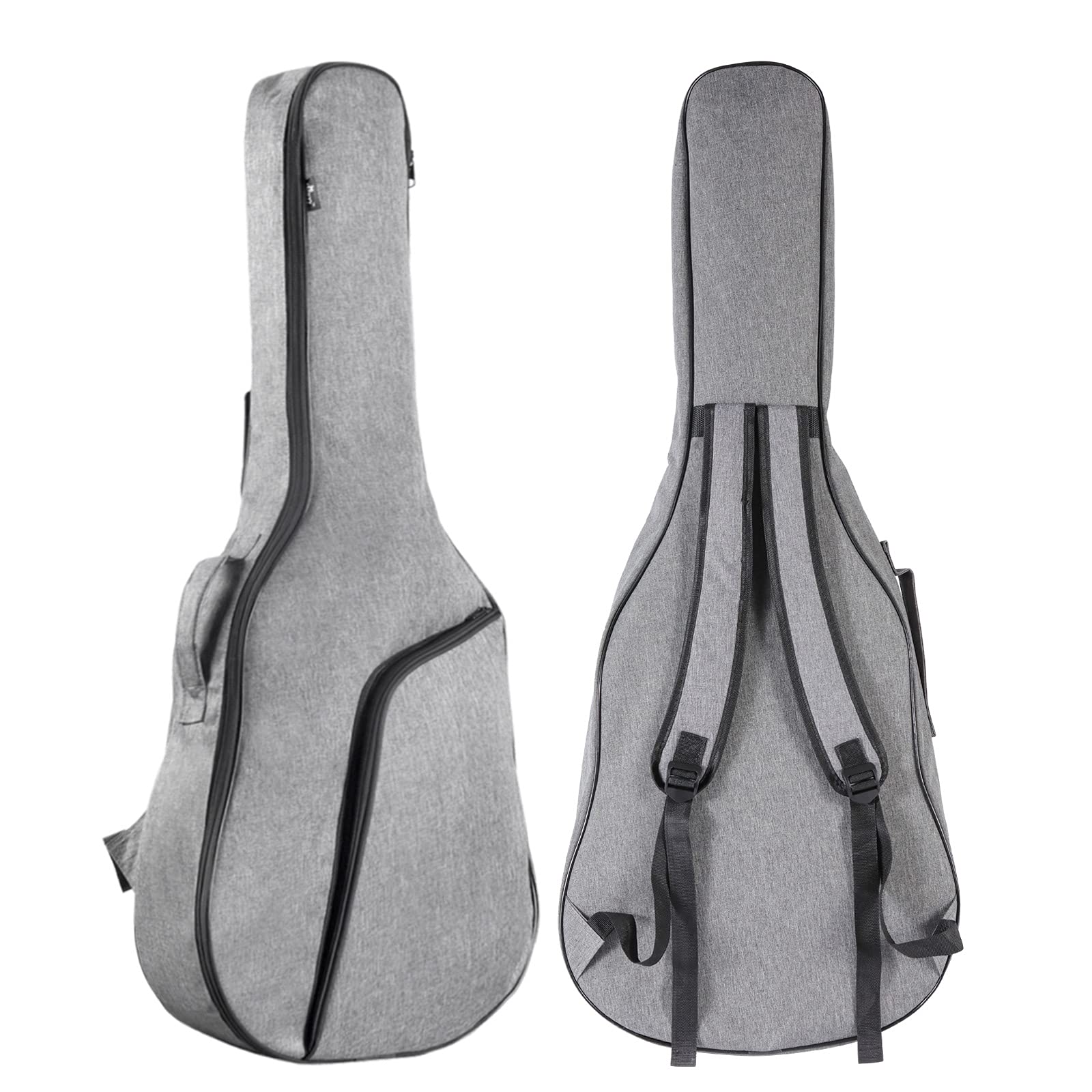 Winzz Guitare Enfant 3/4, Guitare Acoustique Adulte, Kit Guitar Folk pour Débutant 36 Pouces (Noir-gris, Cordes en acier)