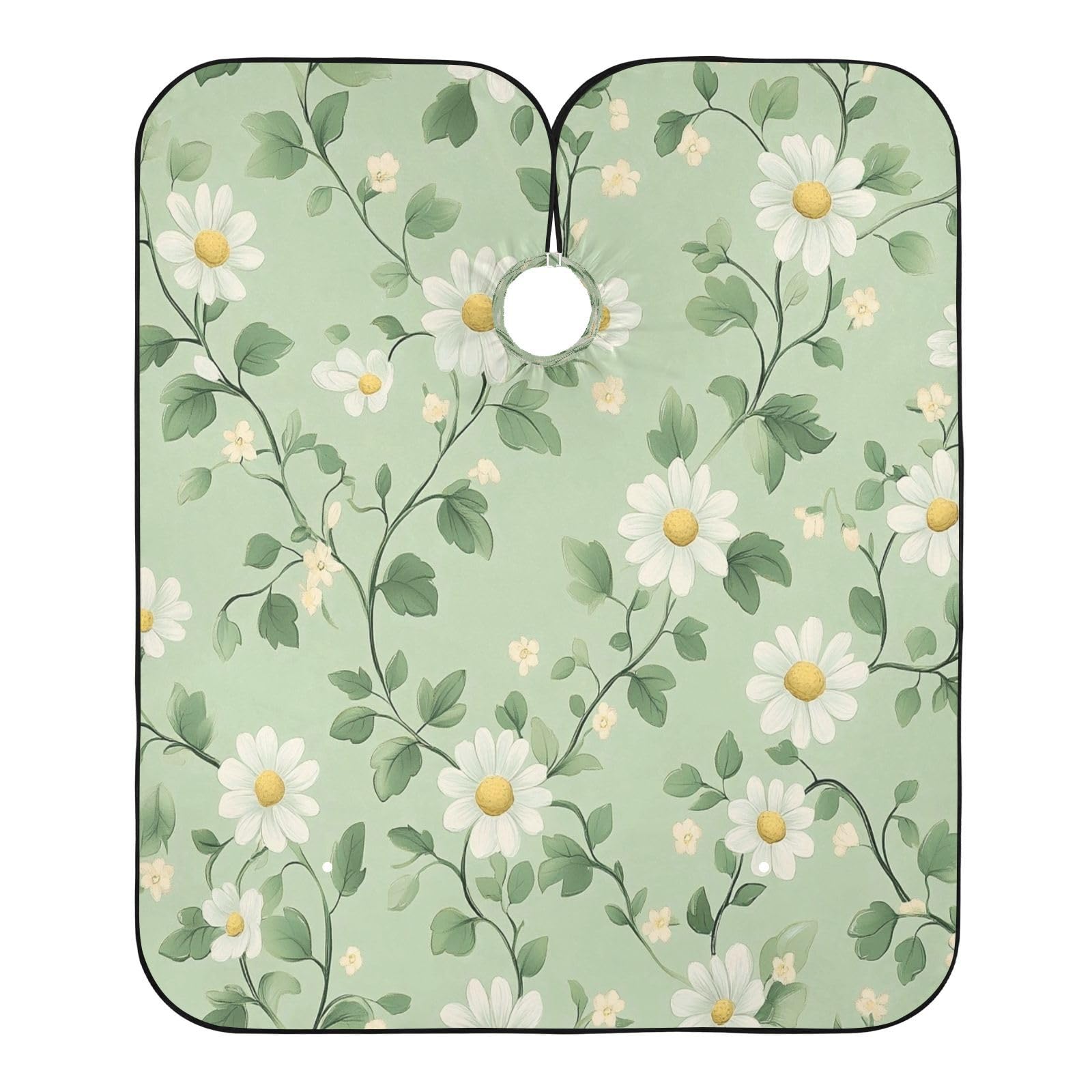 Kigai Daisy Hair Cutting Cape for Men & Women Waterproof Barber Cape Professional Hairdressing Salon Styling Apron with Adjustable Closure Snap