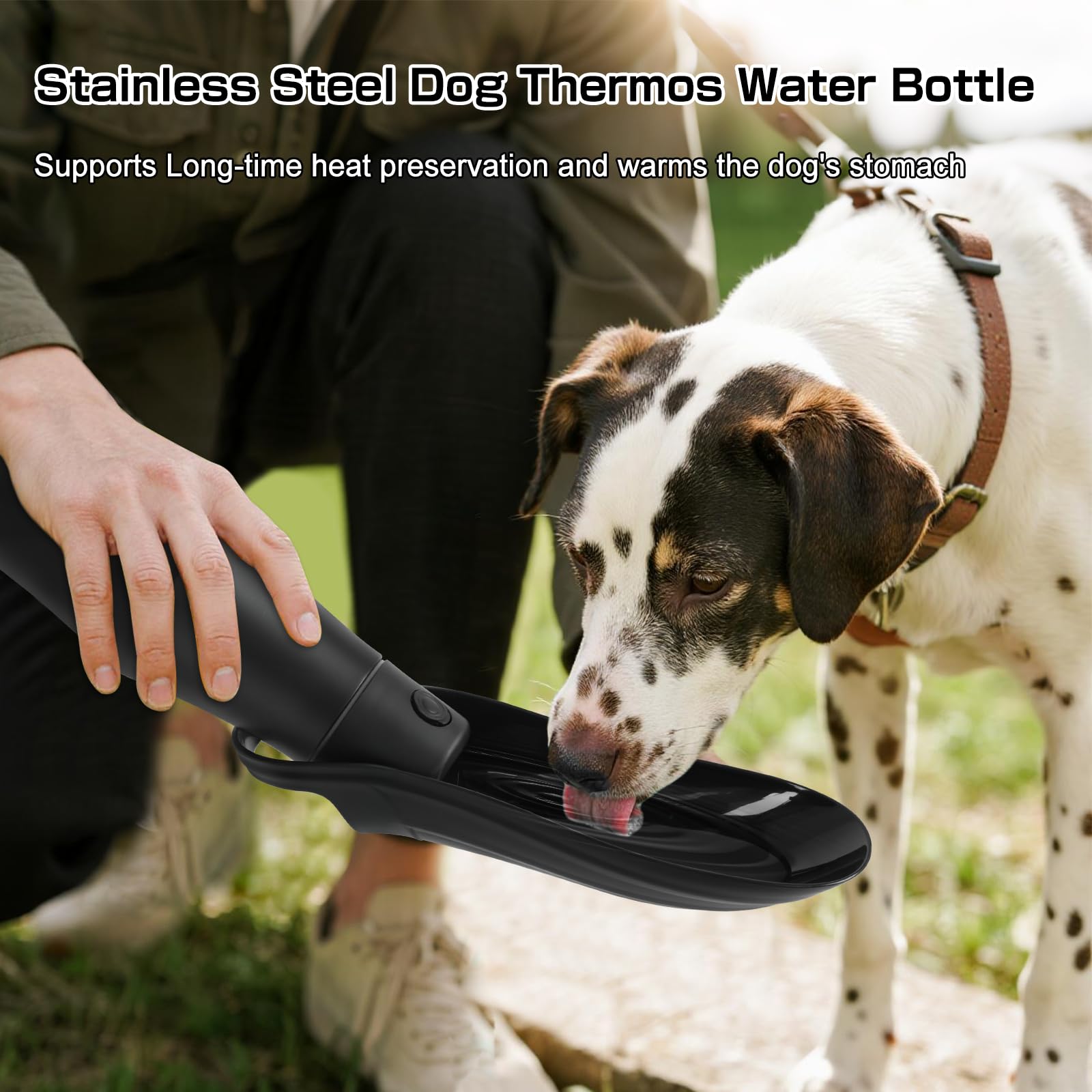 Hundetrinkflasche für Unterwegs - 750ml Trinkflasche Hunde, Auslaufsicher & Robust aus Edelstahl, Vakuum Isolierte, Hunde Trinkflasche to go, Geschenke Männer Papa