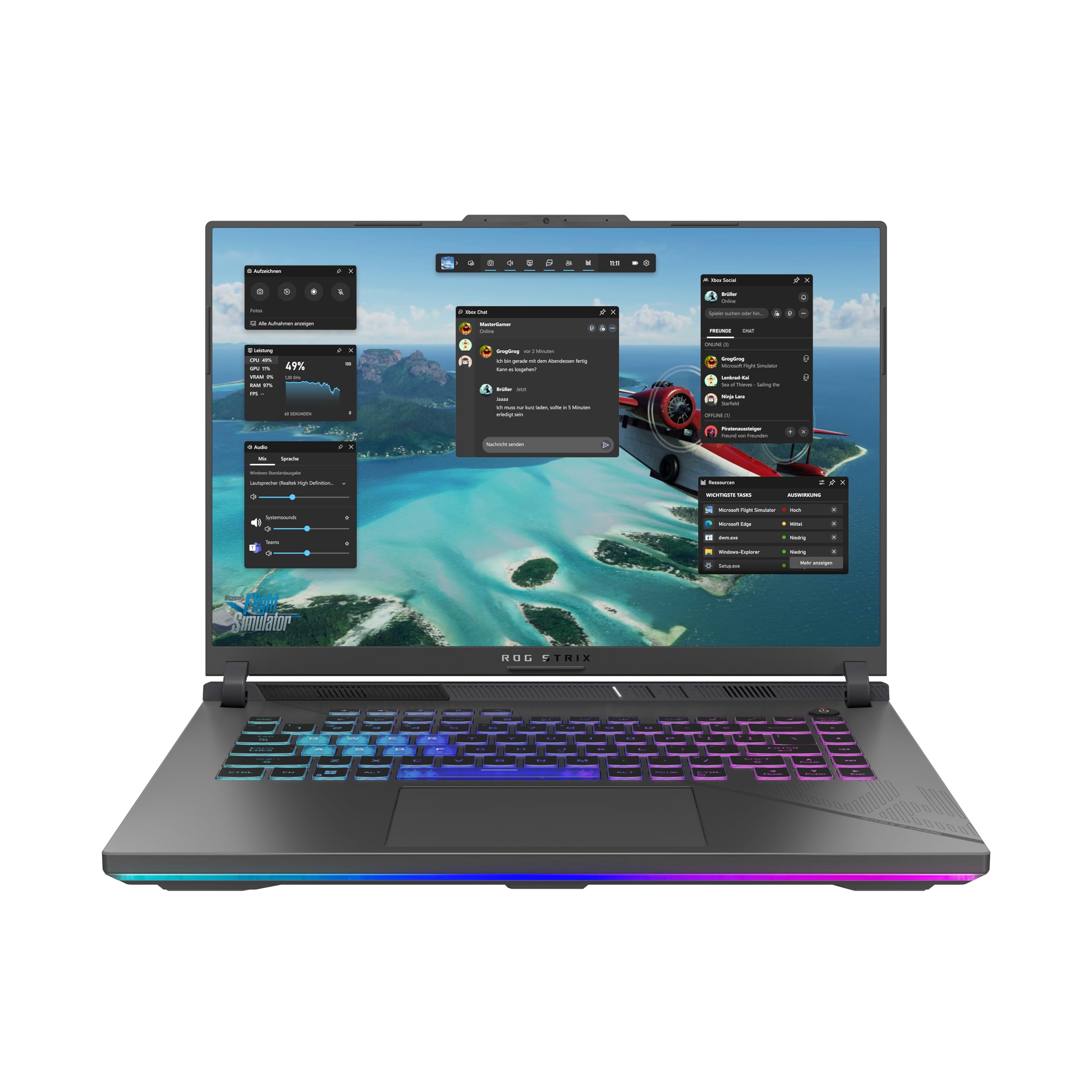 ASUS ROG Strix G16 G614JI Laptop | 16 Inch WUXGA 165Hz/7ms 16:10 IPS Display | Intel Core i9-13980HX | 16GB RAM | 1TB SSD | NVIDIA RTX 4070 | Win11 Home | QWERTZ | Eclipse Grey | 3 Months GamePass