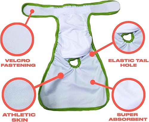 Miniatura 5 de PETTING IS CARING Pañales lavables y reutilizables para perros, pañales para perros hembras y machos, solución duradera lavable a máquina, para