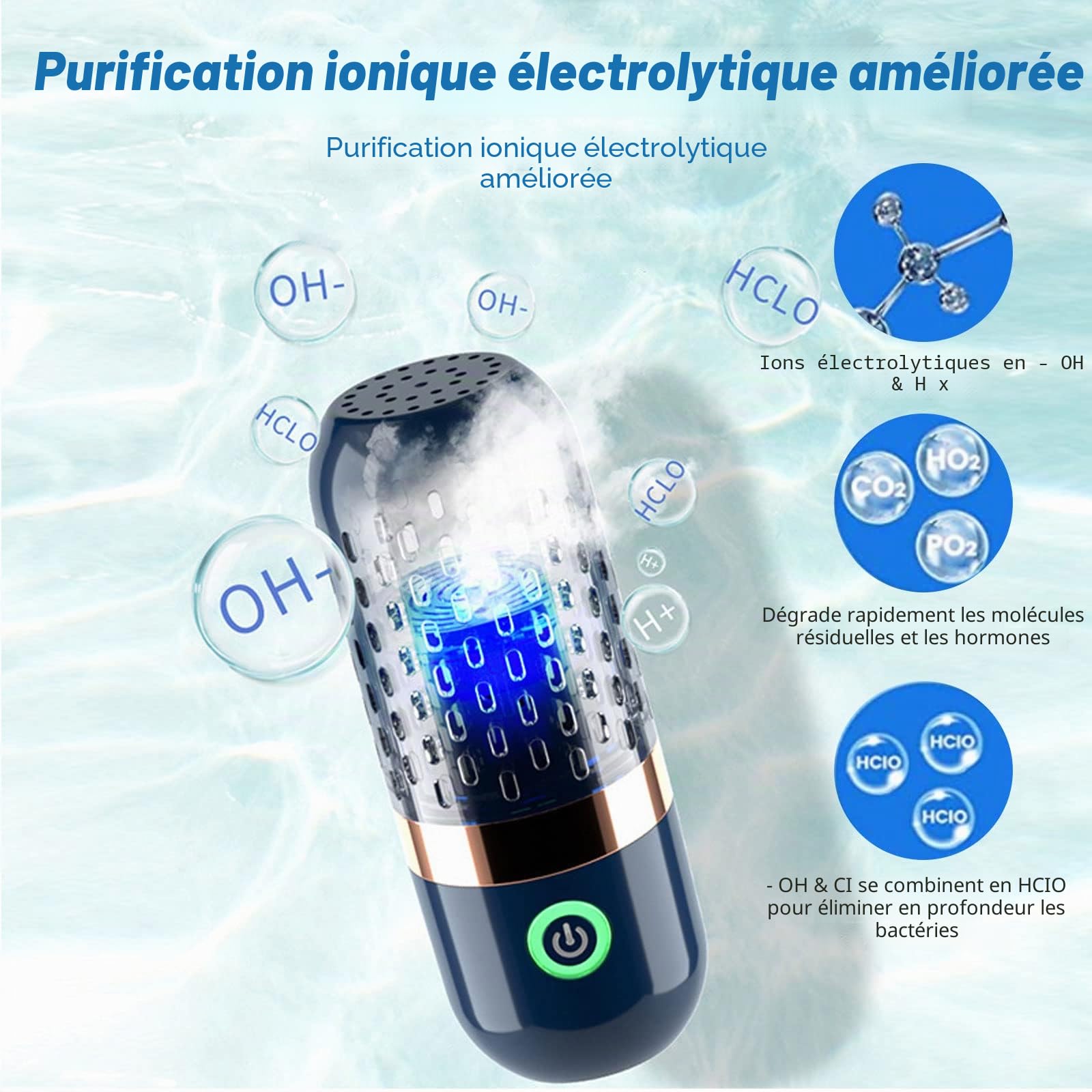 Machine à laver fruits et légumes,Machine à Laver Portable sans Fil pour Fruits et légumes,Purificateur d'Aliments avec Technologie de Purification d'Ions OH, Étanchéité IPX7,rechargeable par USB