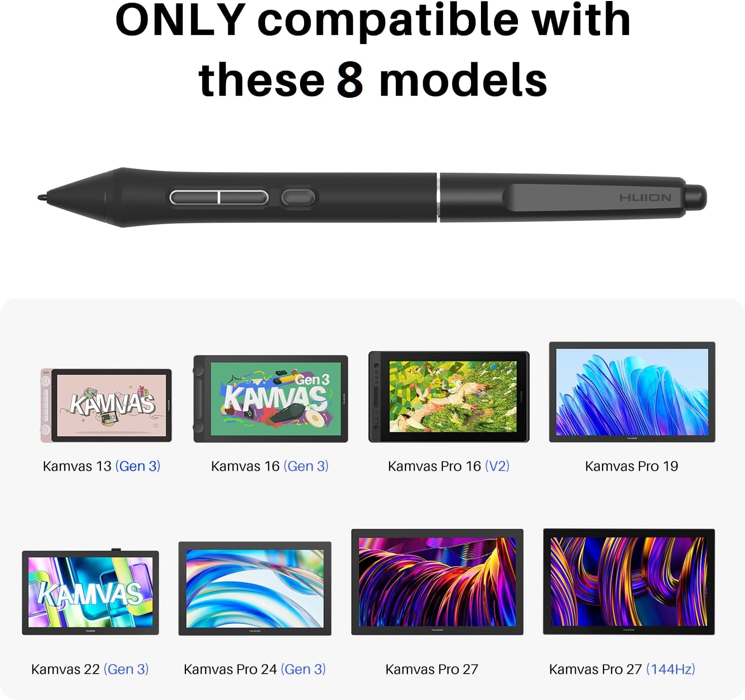 HUION PW600 PenTech 4.0 Battery-Free Stylus Compatible with Kamvas 13 (Gen 3), Kamvas 16 (Gen 3), Kamvas 22 (Gen 3), Kamvas Pro 19/27, Kamvas Pro 16 V2, Kamvas Pro 24 (Gen 3), Kamvas Pro 27 (144Hz)