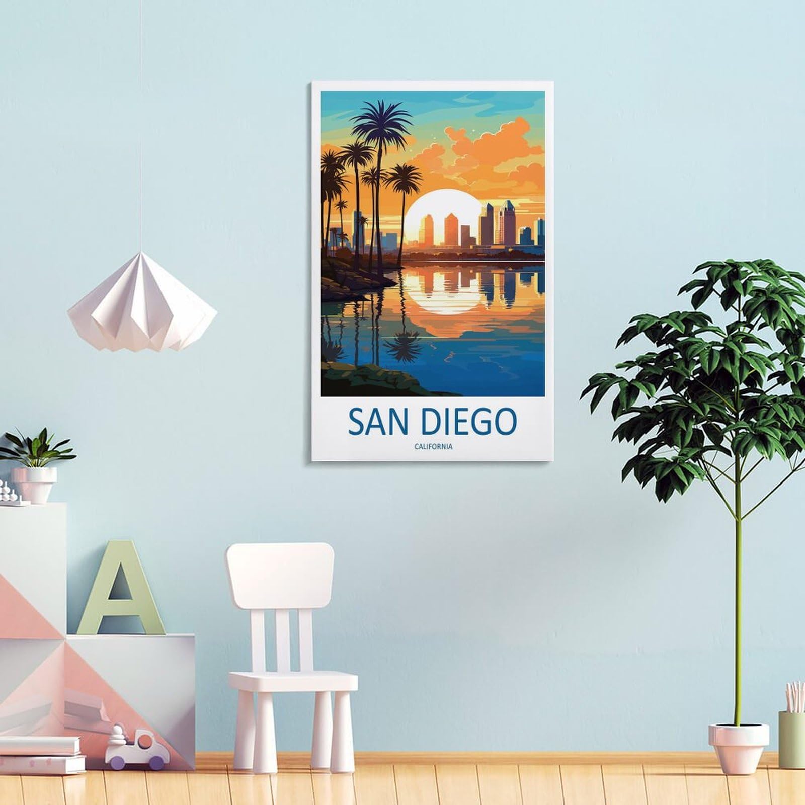 Amazon.com: ZJLAMZ San Diego Travel Print San Diego Décor San