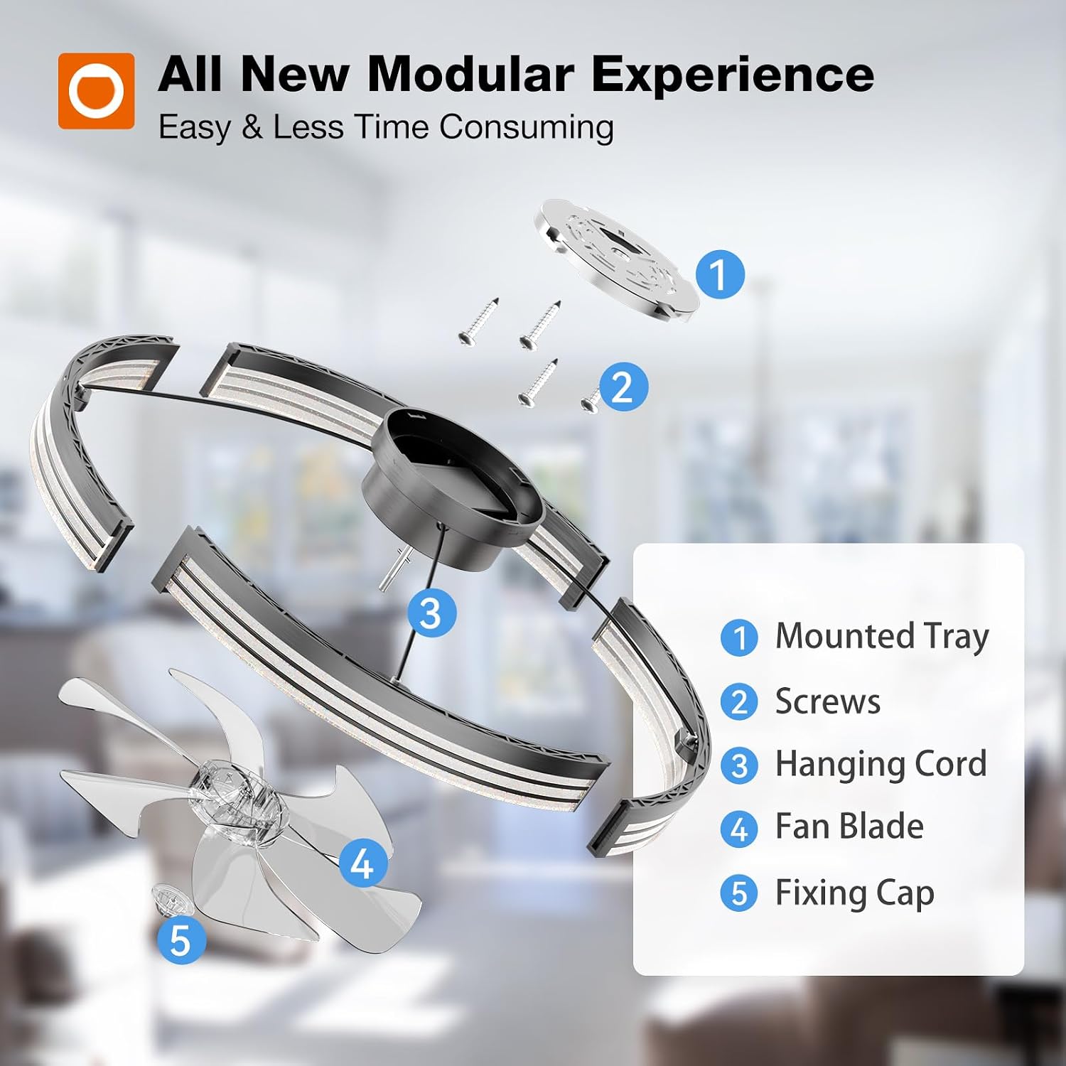 addlon 24" Ceiling Fans with Lights and Remote, Low Profile Fandelier 7 71H3u7Pi5UL. AC SL1500