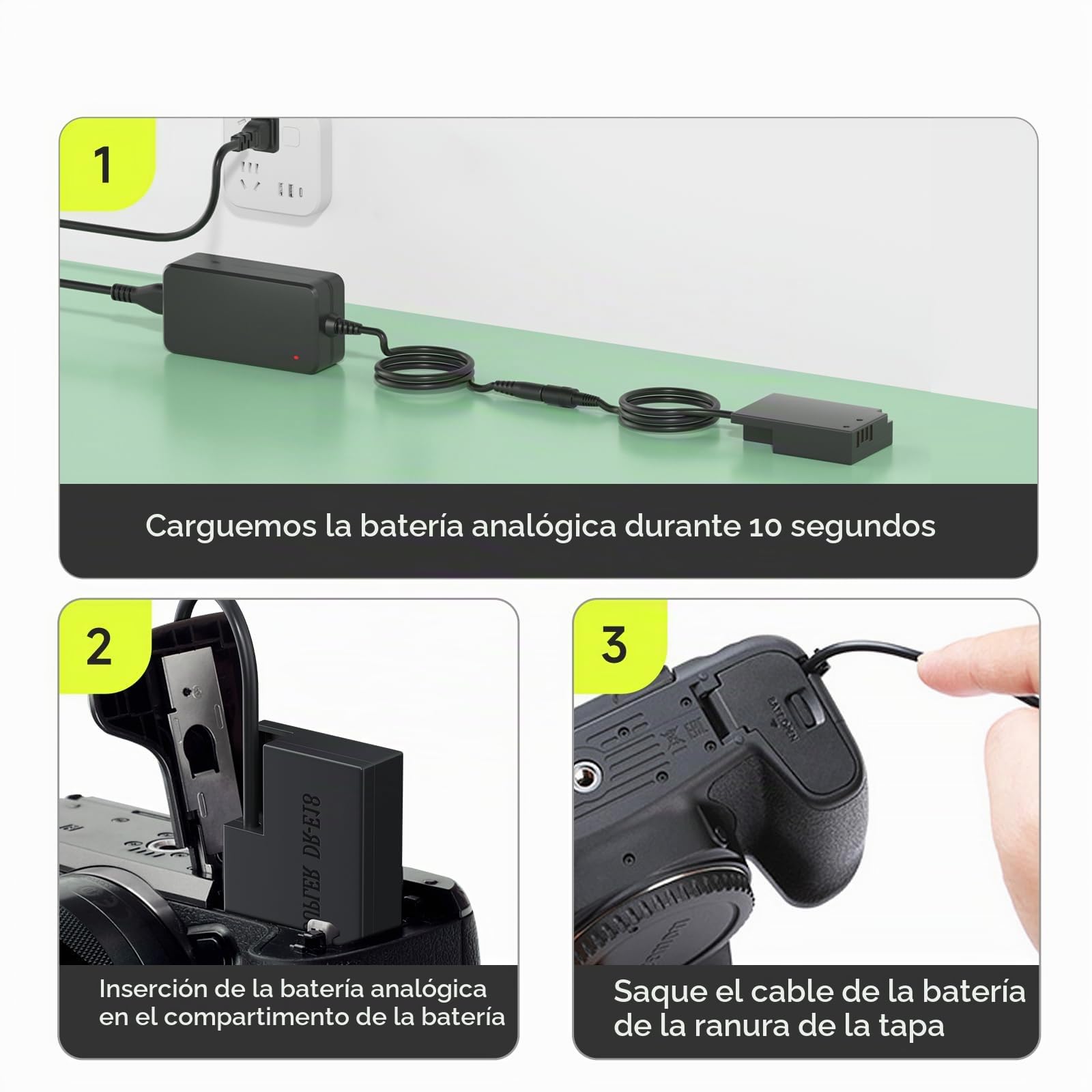 CITYORK DR-E18 Adaptador de Corriente alterna de Repuesto, Kit de batería LP-E17/18 para Canon Rebel SL2, T6i, T6s, T7i, EOS M3, M5, M6, EOS 200D, 250D, 77D, 750D, 760D, 800D, 8000D, Kiss X8i cámaras