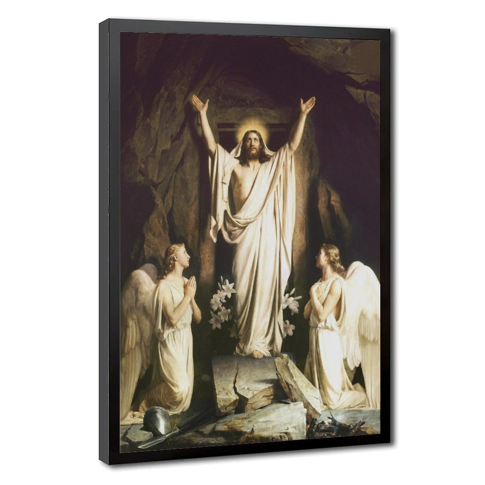 WCYB Carl Bloch - Resurrection of Christ Posters Prints Canvas Deco Paintings Wall Art Hangable Frame 24" L X 36" W