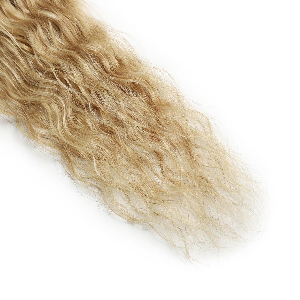 Extensiones adhesivas de pelo natural rizado suelto, con mechas rubias y marrón, onda natural Remy con cinta P8/613# 20 piezas, 50 g 45 cm/18 pulgadas