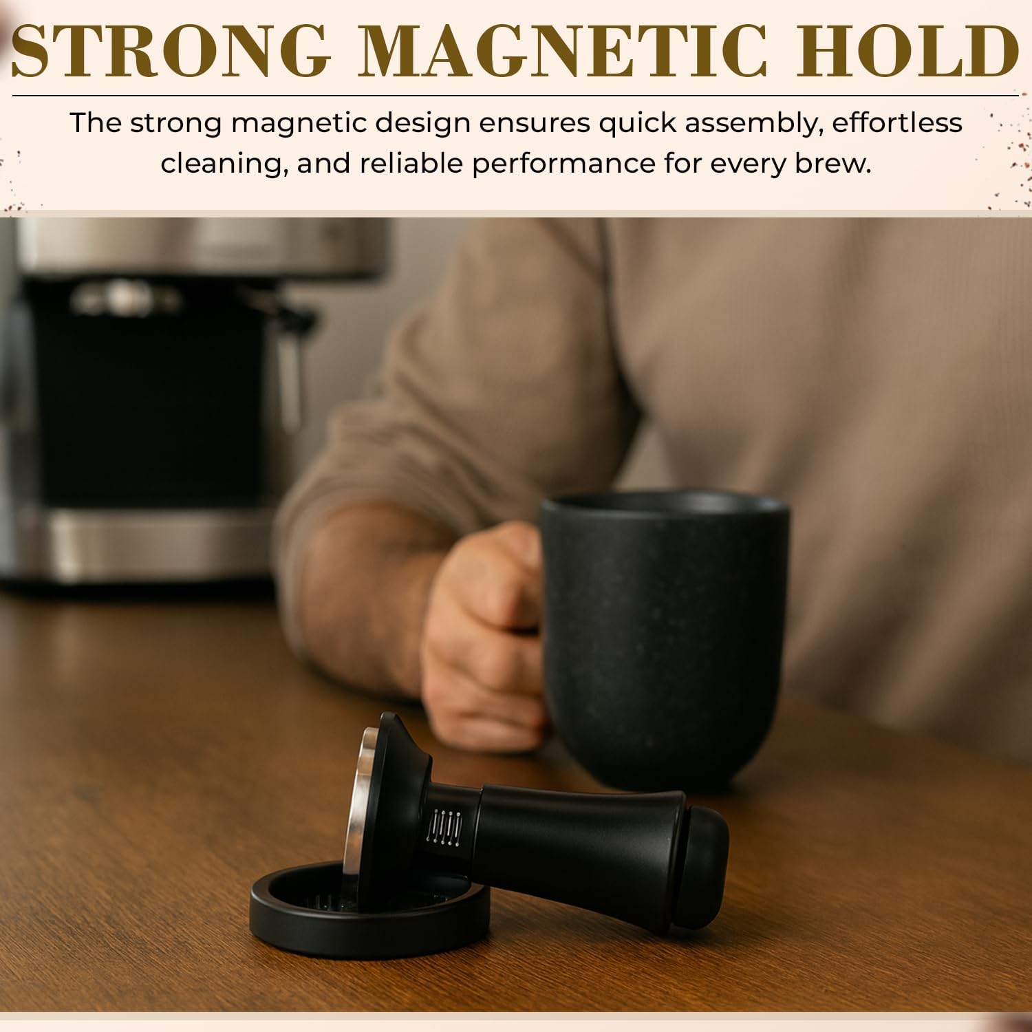 2 in 1 Espresso Tamper and Wdt Tool Set - Stainless Steel Coffee Distributor Set, 51mm - Image 5