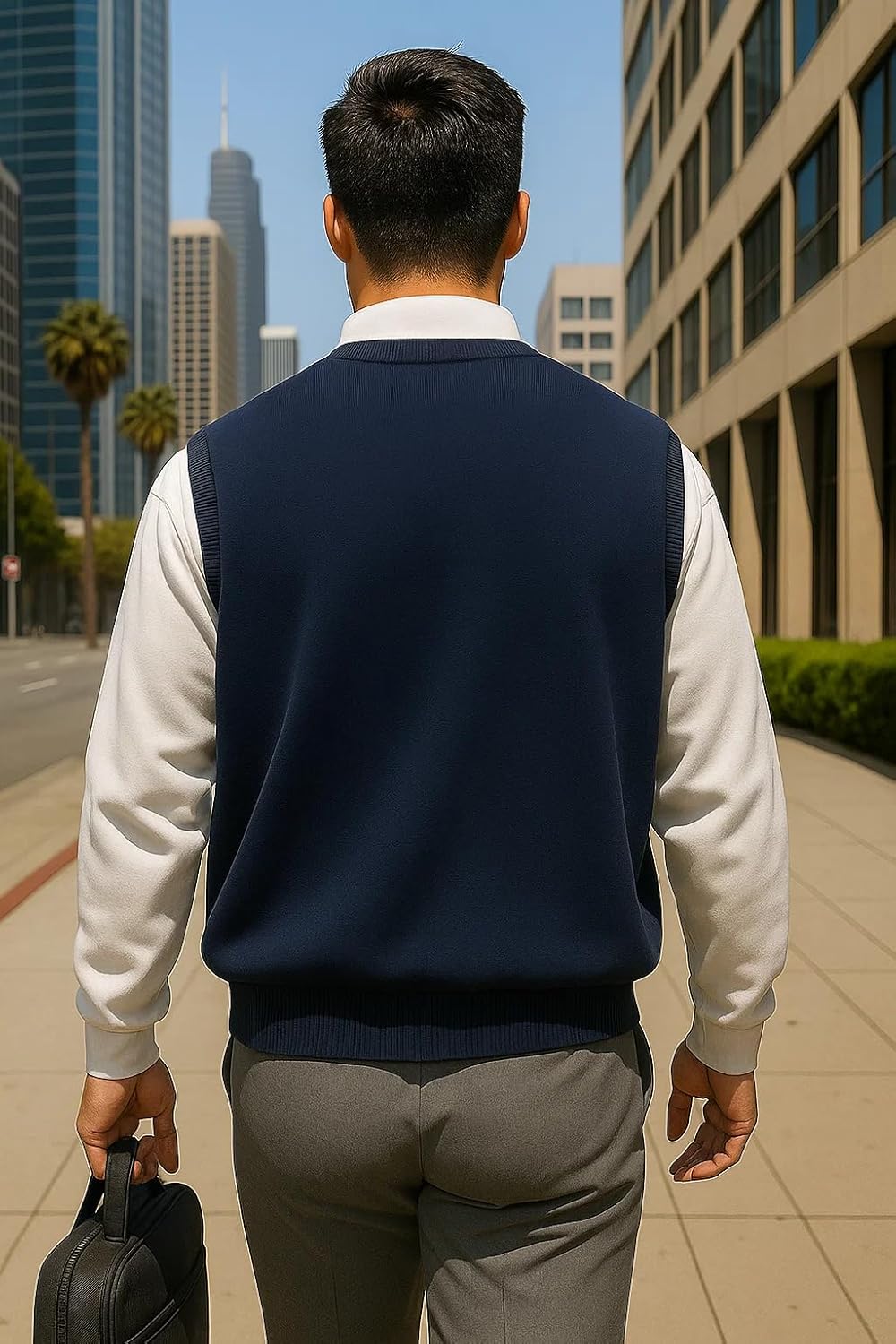 Akwa Men’s Golf Vest Lightweight Waterproof Pullover Wind Vest for Men V-Neck Sweater Performance Outerwear Layer Big & Tall