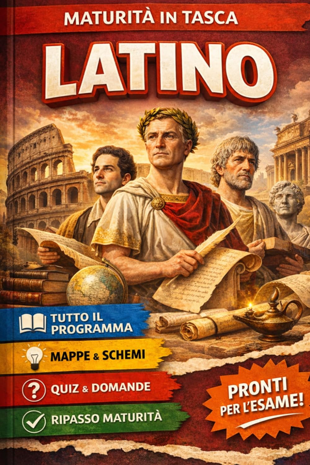 Maturità in Tasca - Latino: Il ripasso completo per la maturità: schemi DSA con immagini, riassunti chiari e 150 domande tipo esame di Stato