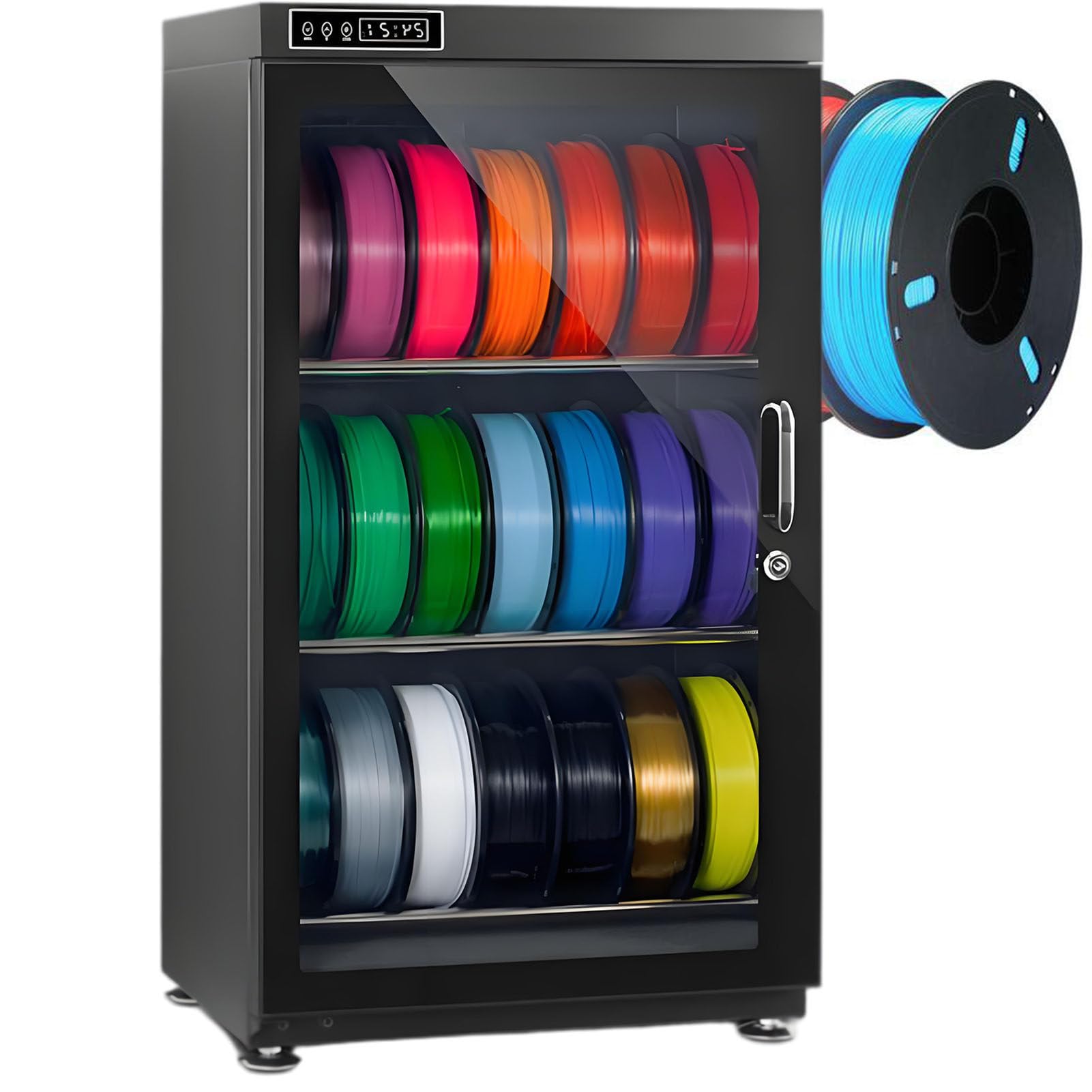 ExoticaBlend 3D Printer Enclosure with Dehumidifier, Industrial Sealed Filament Storage Cabinet, RH15% - RH60% RH Control, Compatible with PLA/ABS/PETG 115L