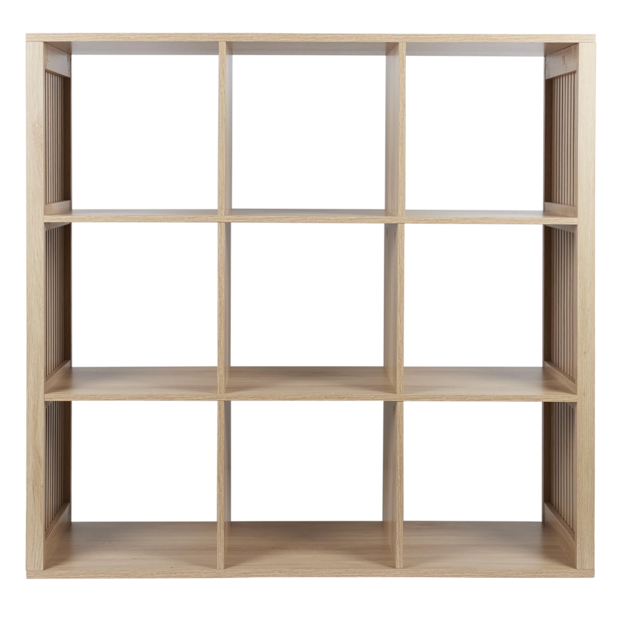 HOME DECO FACTORY Rangement Modulable 9 Cases Klaus en Bois MDF Marron | Contreplaqué, rangement modulable, 9 cases, collection Klaus, salon chambre entrée, grande capacité, empilable, marron