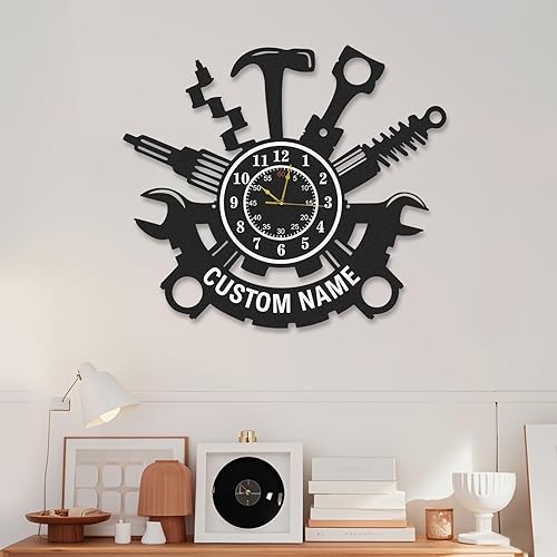 Miniatura 10 de Reloj de pared náutico personalizado, relojes de pared decorativos con nombre y coordenadas personalizadas, silencioso, funciona con pilas, reloj de