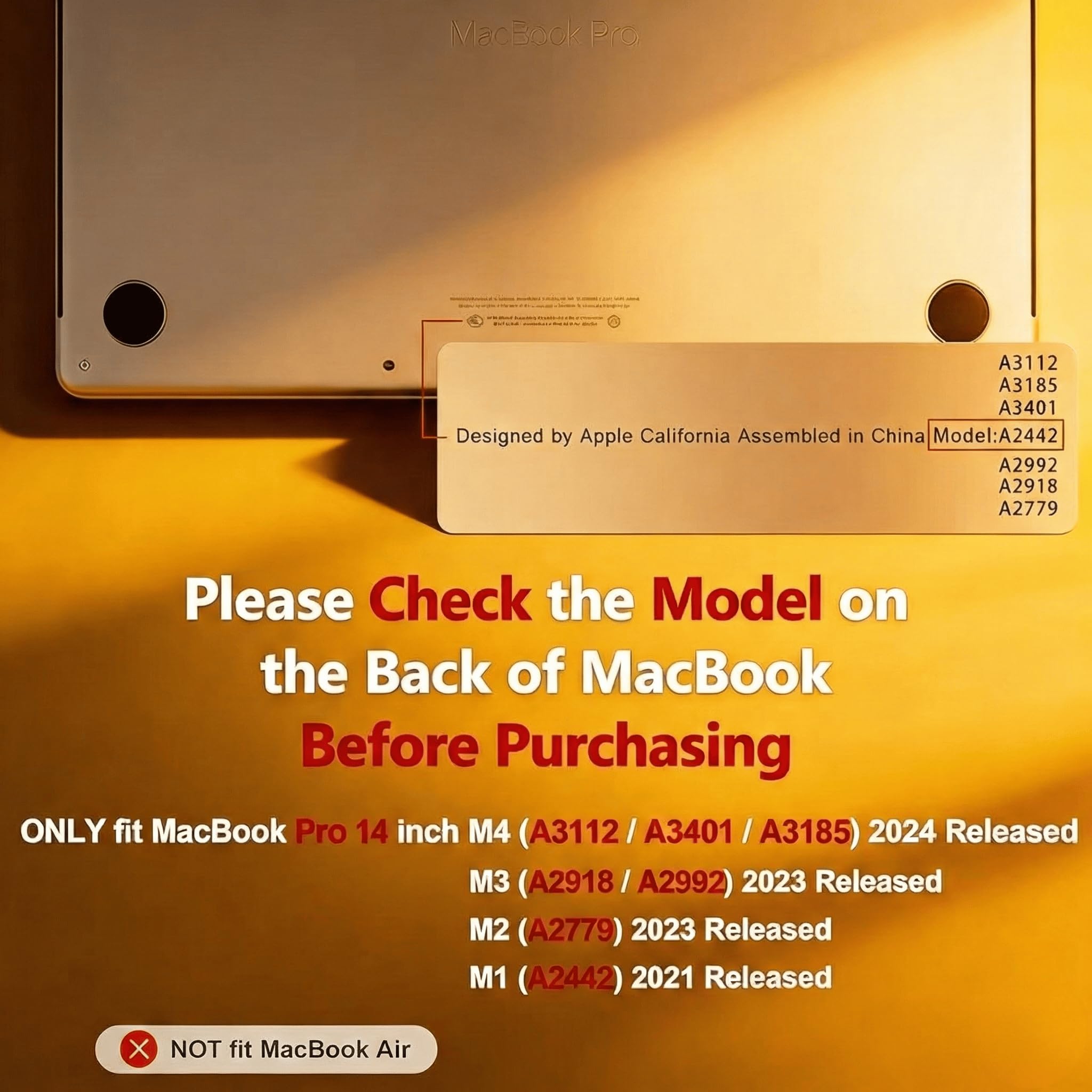 Close-up of the KECC MacBook Pro 14-inch case showing its matte black finish and precise port cutouts.