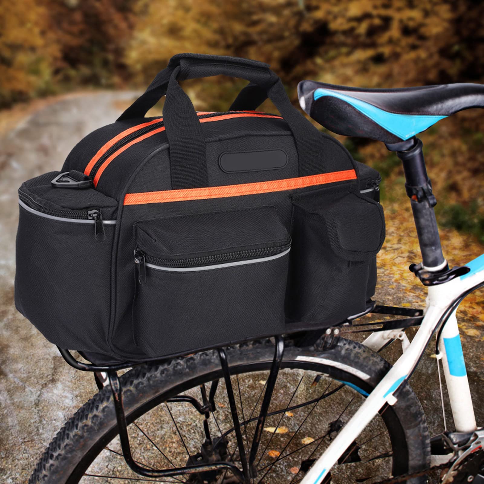 Borsello Bici Decathlon Borsa Sella Posteriore Bici ENGWE - Impermeabile, Capacità 17L-35L - Con Spallacci Per Zaino Accessori Bici - Foto 5