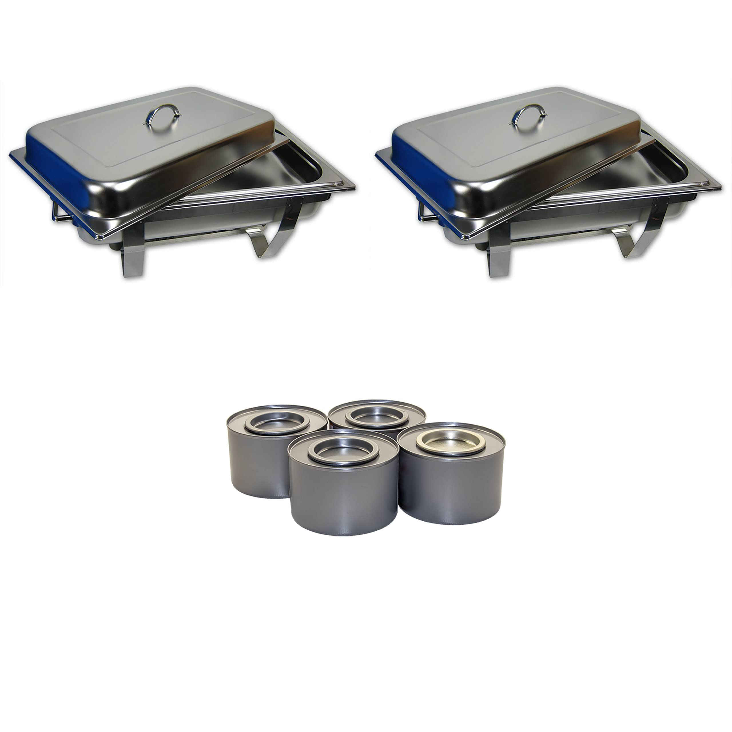 Chafing Dish Speisenwärmer Warmhaltebehälter Edelstahl 2er GN-Behälter Profi Set