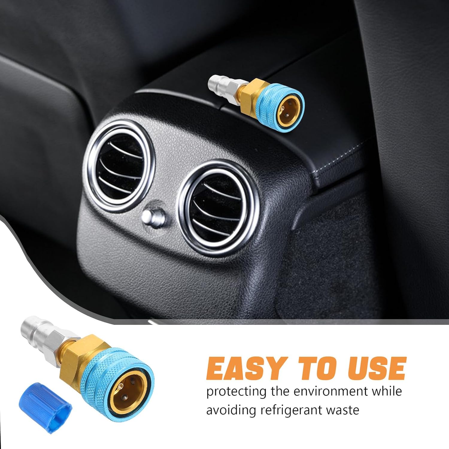 VALICLUD R1234yf Quick Coupler Refrigerant Charging Adapter Kit for Car Ac, Low Side Hose Connector with Qc1234l Compatible Fitting, Automotive Air Conditioner Hose Adapter
