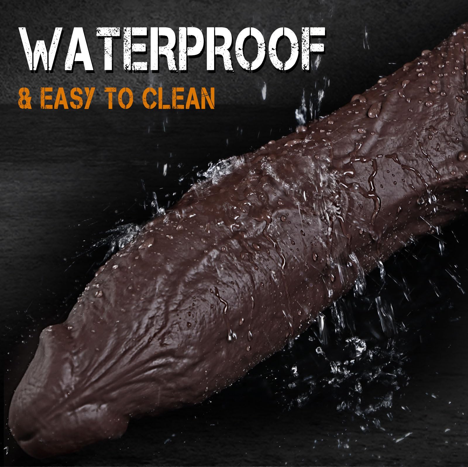 Dildo XXL Gigante 41 × 9 cm, Consolador Monster Negro de Silicona de Doble Densidad con Ventosa, Diseño Realista e Impermeable, para Usuarios Experimentados