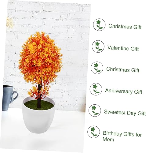 Miniatura 3 de ARTIBETTER 2 piezas de flor de cerezo en maceta, plantas de casa de boj sintético, plantas artificiales en maceta, mini árbol bonsái, plantas